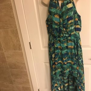 High-low sun dress size xl multi-color